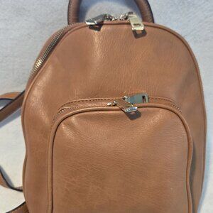 INC International  Brown Faux Leather Backpack